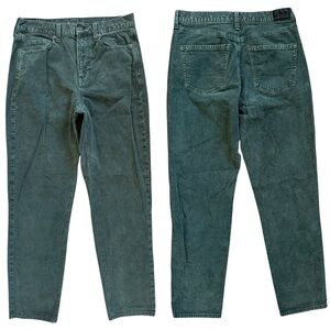 American Eagle “Mom Jean” Green Corduroy High Rise Stretch Jeans Size 4 Regular